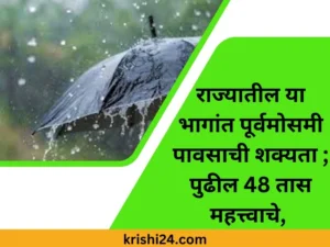राज्यातील या भागांत पूर्वमोसमी पावसाची शक्यता ; पुढील 48 तास महत्त्वाचे,