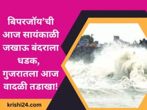बिपरजॉय’ची आज सायंकाळी जखाऊ बंदराला धडक,