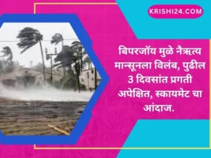 बिपरजॉय मुळे नैऋत्य मान्सूनला विलंब, पुढील 3 दिवसांत प्रगती अपेक्षित, स्कायमेट चा आंदाज.