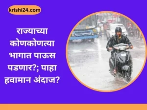 राज्याच्या कोणकोणत्या भागात पाऊस पडणार; पाहा हवामान अंदाज