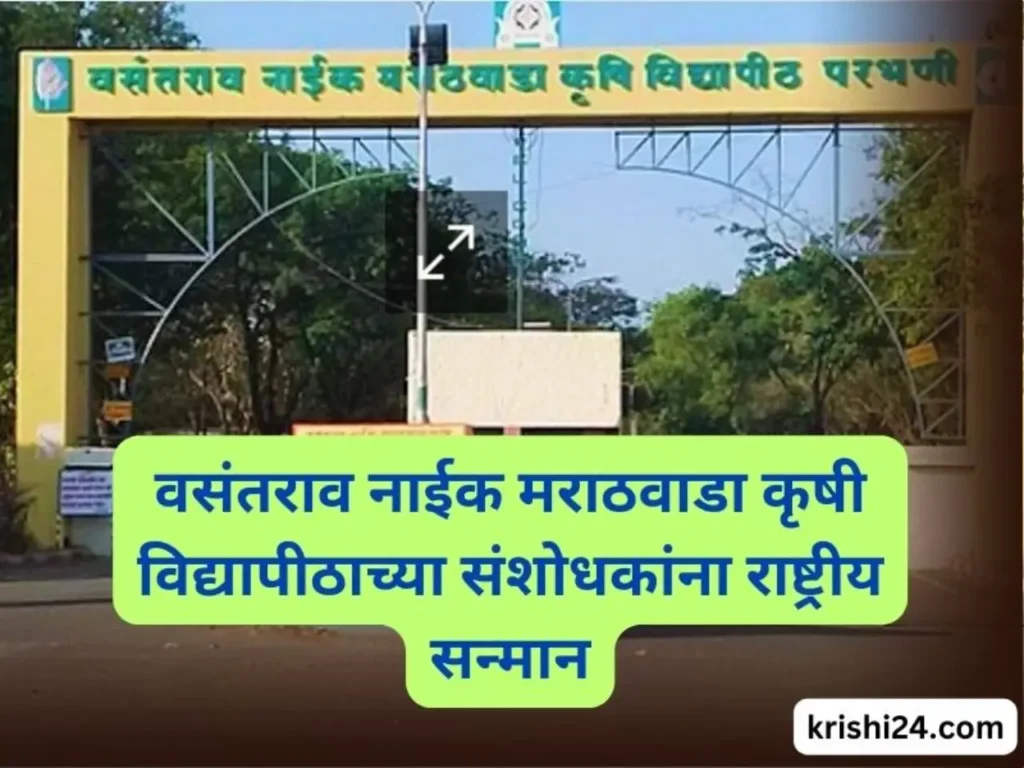 वसंतराव नाईक मराठवाडा कृषी विद्यापीठाच्या संशोधकांना राष्ट्रीय सन्मान